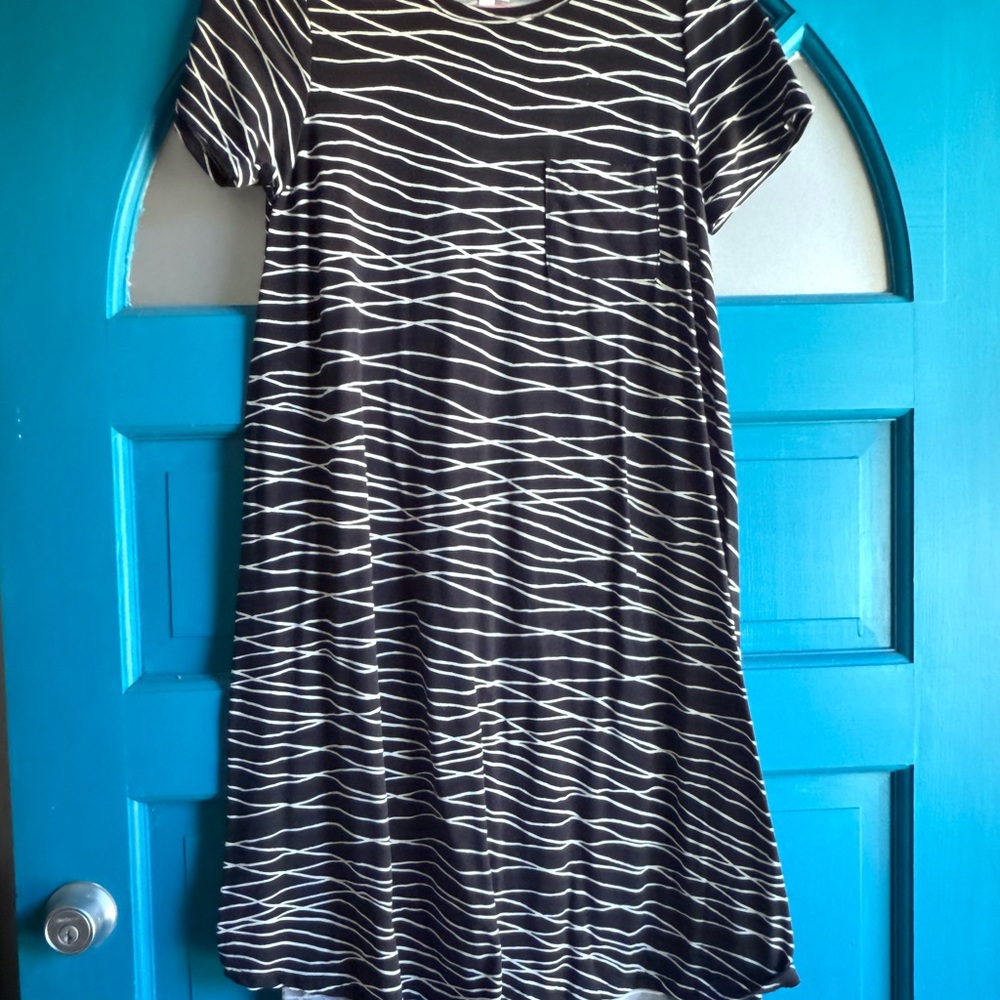 LuLaRoe Black and White High Low Dress